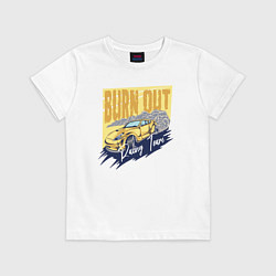Футболка хлопковая детская Burn out, цвет: белый