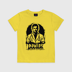 Футболка хлопковая детская Доктор в белом халате, цвет: желтый