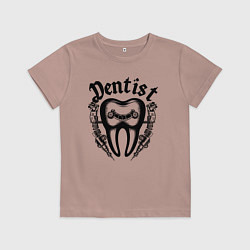 Футболка хлопковая детская Зубной мастер зуб механический, цвет: пыльно-розовый