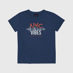 Футболка хлопковая детская NYC vibes, цвет: тёмно-синий