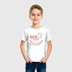Футболка хлопковая детская Brooklyn denim, цвет: белый — фото 2