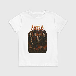 Футболка хлопковая детская Astro в стиле хэви метал, цвет: белый