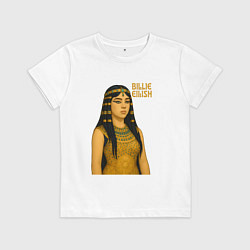 Футболка хлопковая детская Билли Айлиш фараон, цвет: белый