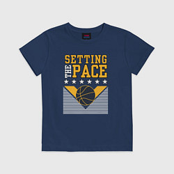 Футболка хлопковая детская Setting the pace, цвет: тёмно-синий