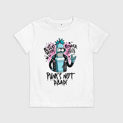 Футболка хлопковая детская Graffiti Bender - punks not dead, цвет: белый