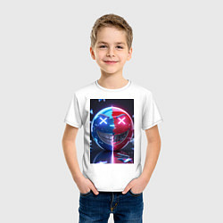 Футболка хлопковая детская Смайлик твоего настроения, цвет: белый — фото 2