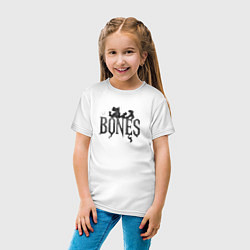 Футболка хлопковая детская Bones лого из дыма, цвет: белый — фото 2