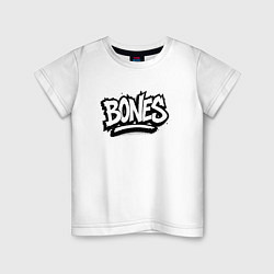 Футболка хлопковая детская Bones белый логотип, цвет: белый