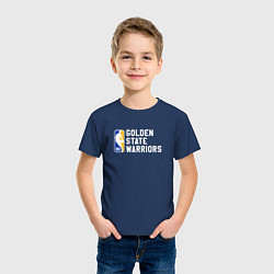 Футболка хлопковая детская Голден Стэйт Уорриорз - баскетбол, цвет: тёмно-синий — фото 2