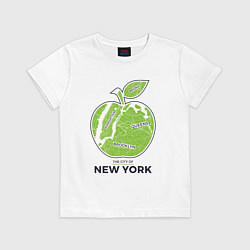 Футболка хлопковая детская Сity of New York, цвет: белый