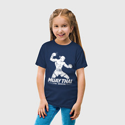 Футболка хлопковая детская Муай Тай аниме, цвет: тёмно-синий — фото 2
