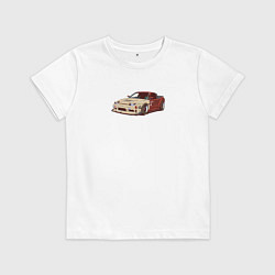 Футболка хлопковая детская Японская машина арт, цвет: белый
