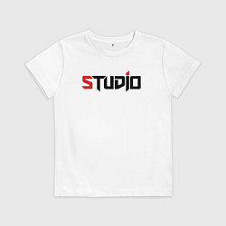 Футболка хлопковая детская Студия, цвет: белый