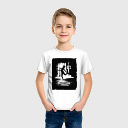 Футболка хлопковая детская Прыжок в воду городской, цвет: белый — фото 2