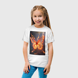 Футболка хлопковая детская Огненная бабочка, цвет: белый — фото 2