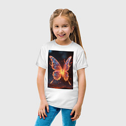 Футболка хлопковая детская Огненная бабочка, цвет: белый — фото 2