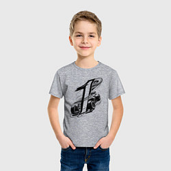 Футболка хлопковая детская Гоночный автомобиль и цифра 1, цвет: меланж — фото 2