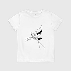 Футболка хлопковая детская Геометрия листа, цвет: белый