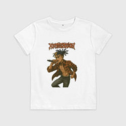 Футболка хлопковая детская XXXTentacion в аниме стиле, цвет: белый