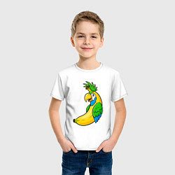Футболка хлопковая детская Банановый попугай, цвет: белый — фото 2