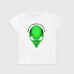 Футболка хлопковая детская Да прибудет с тобой весь мир, цвет: белый