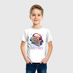 Футболка хлопковая детская Кассетный плеер, цвет: белый — фото 2
