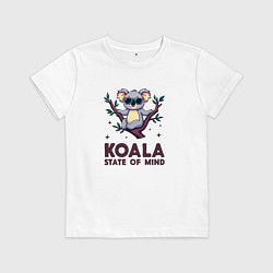Футболка хлопковая детская Коала в солнцезащитных очках, цвет: белый