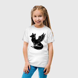 Футболка хлопковая детская Крылатый песец, цвет: белый — фото 2