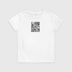 Футболка хлопковая детская Берсерк Гатс, цвет: белый