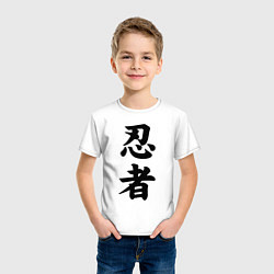 Футболка хлопковая детская Ninja - hierogliphs, цвет: белый — фото 2