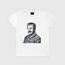 Футболка хлопковая детская Сталин, цвет: белый