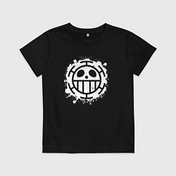 Футболка хлопковая детская Пираты сердца - лого, цвет: черный
