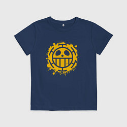 Футболка хлопковая детская Пираты сердца - веселый роджер, цвет: тёмно-синий