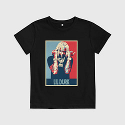 Футболка хлопковая детская Lil Durk, цвет: черный