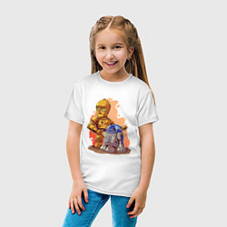 Футболка хлопковая детская Звёздные войны: c3p0 и r2d2 - арт, цвет: белый — фото 2