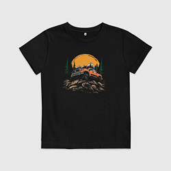 Футболка хлопковая детская Mountain car, цвет: черный