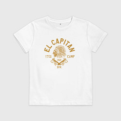 Футболка хлопковая детская El capitan camp, цвет: белый