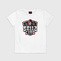 Футболка хлопковая детская Bella ciao mans, цвет: белый