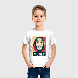 Футболка хлопковая детская Money, цвет: белый — фото 2