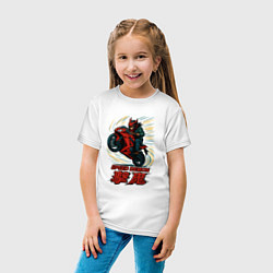 Футболка хлопковая детская Speed demon, цвет: белый — фото 2