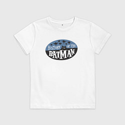 Футболка хлопковая детская История Бэтмена, цвет: белый