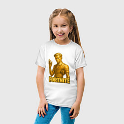 Футболка хлопковая детская Золотой Мидас Fortnite, цвет: белый — фото 2