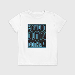 Футболка хлопковая детская Straight outta Gotham, цвет: белый