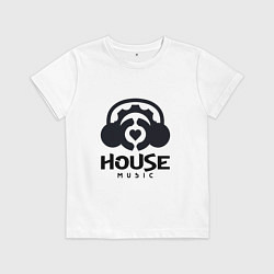 Футболка хлопковая детская House Music Logo with Heart, цвет: белый
