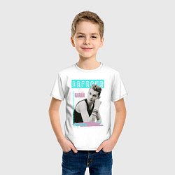 Футболка хлопковая детская Depeche Mode Dave Gahan - 80s style, цвет: белый — фото 2