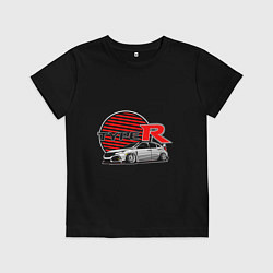 Футболка хлопковая детская Honda Civic Type R, цвет: черный