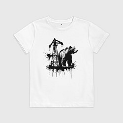 Детская футболка Медведь и нефть