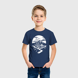 Футболка хлопковая детская Завод в горах, цвет: тёмно-синий — фото 2