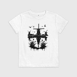 Футболка хлопковая детская Голландская идиллия, цвет: белый