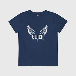 Футболка хлопковая детская Крылья глитча, цвет: тёмно-синий